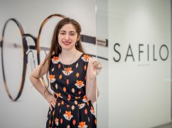 photo of student Natalie Yavorski standing by glass door