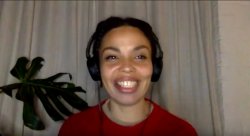 Screenshot of Emma Dabiri during a zoom meeting for MFB Poetry