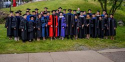 photo of CHSS faculty in regalia at 2022 graduation