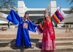 Wearing the Hanbok, traditional Korean clothing