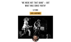 screen grab from PublicBooks.org post. headline "We Were Not Than Band" - But What Was Sonic Youth. Black & White image of band is below