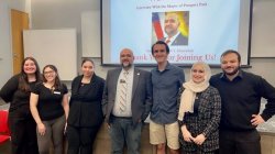 group photo of Prospect Park Mayor and staff, including intern Mia Fayez