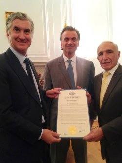 Consul General of Italy in NY Min. Francesco Genuardi with Chair of IHCC Joseph Sciame