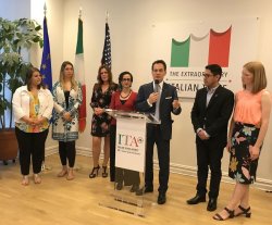 Italian Trade Director, Maurizio Forte addresses participants in Italian National Day Celebration