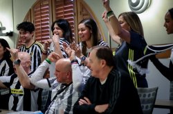 People cheering at Serie A Watch Party Napoli vs Juventus