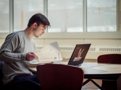 Picture of student studying.