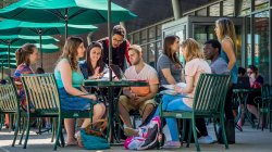 Photo of MSU Students on patio