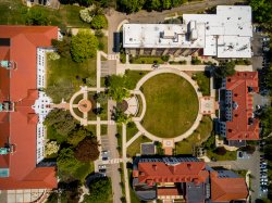 Aerial shot of campus