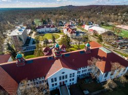Aerial shot of campus