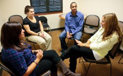 Photo of students during counseling session.