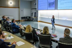 student presenting at future scientists event