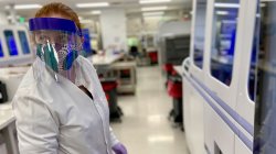 Julia Dondero working in the lab at LabCorp