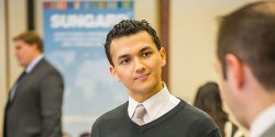 student at career fair