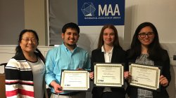 Dr. Aihua Li with students at MAA conference