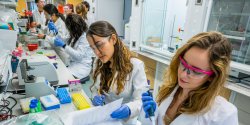 CSAM students in biochemistry lab