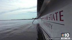 Paul Bologna research team on their boat featured on NBC10
