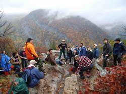 Group of students on mountaintop