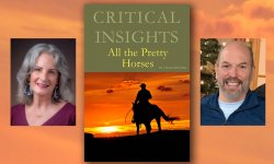 Collage of photo of the book All the Pretty Horses and photos of Laura and Jim Nicosia