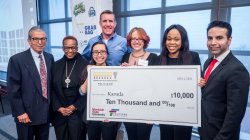 Winning team Karuda poses with the final round judges.