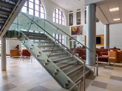 CELS 1st floor lounge with staircase
