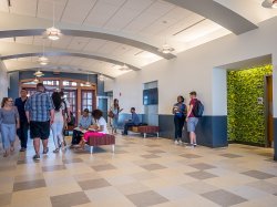 CELS main entrance with people