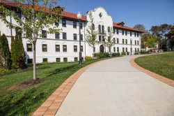 John J Cali School of Music/Chapin Hall exterior from quad