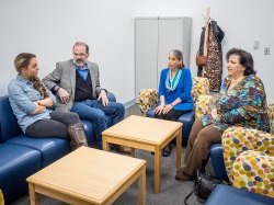 Clinical Services group meeting room with people