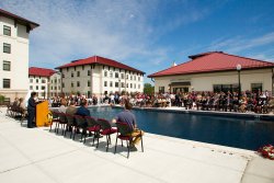 Village at Little Falls opening ceremony by pool