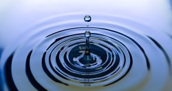 Drops in a pool of water