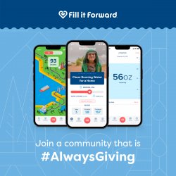 Fill it Forward screenshots of phone app.
