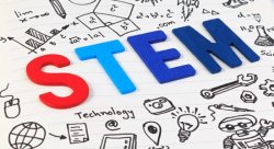 STEM letters on sketch pad