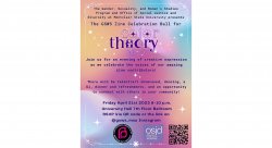 poster of Zine event on a rainbow background