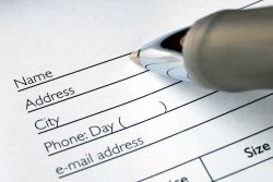 A pen filling out a form.