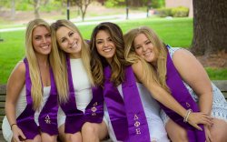 Sorority members with sashes