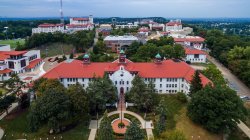 Aerial shot of campus