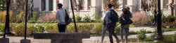 students walking on path in front of CELS