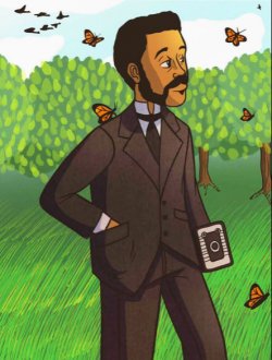 Illustrated page from Buzzing with Questions by Janice N. Harrington, illustrated by Theodore Taylor III