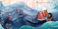 Illustrated page from We Are Water Protectors by Carole Lindstrom (author) and Michaela Goade (artist)