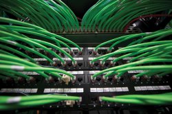 Photo of router with ethernet wires