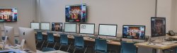 Classroom with row of MACs