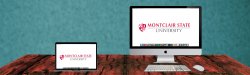 PC and laptop displaying MSU logo