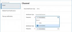 notification type - immediately