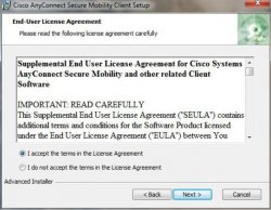 Cisco AnyConnect setup wizard