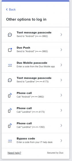 duo universal other options to login