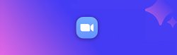 zoom logo on gradient background