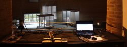 Image of a performance stage as seen from the control room.