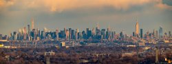 View of Manhattan skyline from campus.