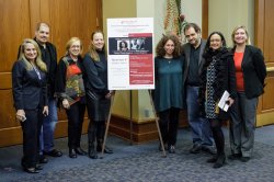 Pictured from the left: Mary Ann Re, Jerome Bongiorno, Roberta Friedman, Marylou Tibaldo-Bongiorno, Nancy Savoca, Rich Guay, Teresa Fiore and Marisa Trubiano.