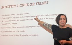 Polezzi pointing at slide