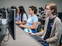 students at computers
